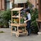 Vintiquewise Solid Wood Decor Display Rack Cart Wood Plant Stands, 2 Wheeled Wood Wagon with Shelves QI004293 - alternate 3